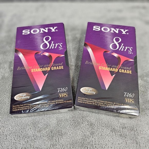 Sony Blank VHS Tapes (lot of 2) 8 hours EP Standard Grade T-160 High durability - Picture 12 of 12